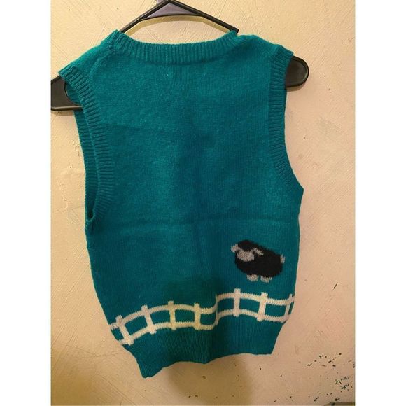 Vintage Robert Scott Ltd Shetland wool sweater vest size 34 Made in Hong Kong Bl - Picture 5 of 7